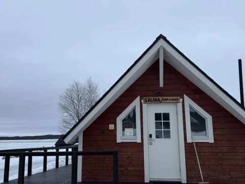 Lakeside sauna