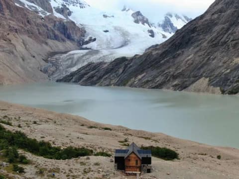 The Cagliero Refuge and Glacier