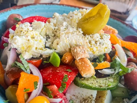Fresh Salad with Greek Cheese