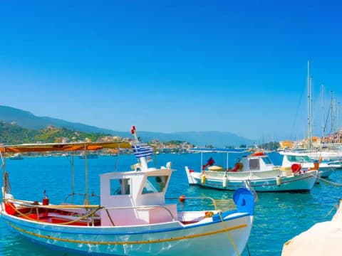 Traditional boats at Poros island